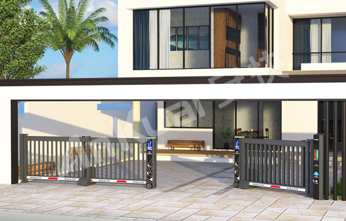某獨棟別院采用 “安快” 柵欄款平開門效果圖